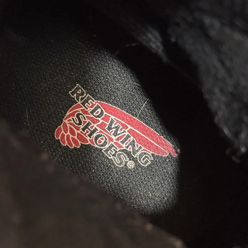 Red Wing Boots Men 12 Black Leather Steel Toe Waterproof Vibram Soles Work